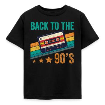 Back to the 90s 90s Theme Party Cassette - Kids' T-Shirt - black - Front - AI Model Kid Female (0cm)
