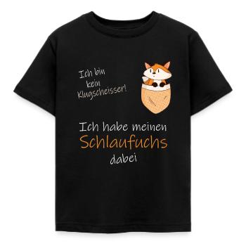 Klugscheisser Schlaufuchs Taschenfuchs Pocketfox - Kinder T-Shirt - Schwarz - Vorne - AI Model Kid Female (0cm)