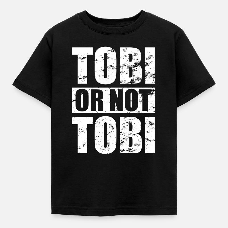 Tobi eller ej Tobi - design - T-shirt barn - svart