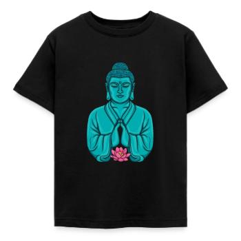 Bouddha Lotus Illumination Spiritualité Fleur de Lotus - T-shirt Enfant - noir - Devant - AI Model Kid Female (0cm)