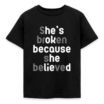 les hommes en mal d'amour sont des menteurs idée cadeau - T-shirt Enfant - noir - Devant - AI Model Kid Female (0cm)