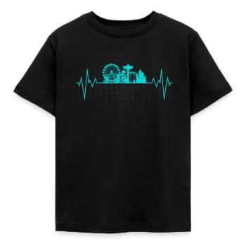 Rutschebane forlystelsespark forlystelsespark karrusel - Børne-T-shirt - sort - Foran - AI Model Kid Female (0cm)