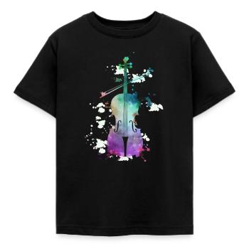 Violoncelle violoncelle instrument à cordes avec violoncelle - T-shirt Enfant - noir - Devant - AI Model Kid Female (0cm)