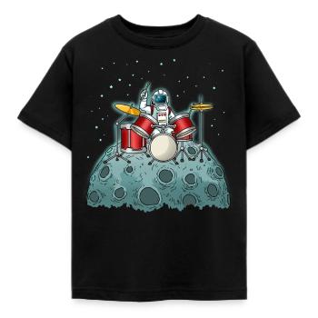 Drummer Shirt Kinder Astronaut Drums Schlagzeug - Kinder T-Shirt - Schwarz - Vorne - AI Model Kid Female (0cm)
