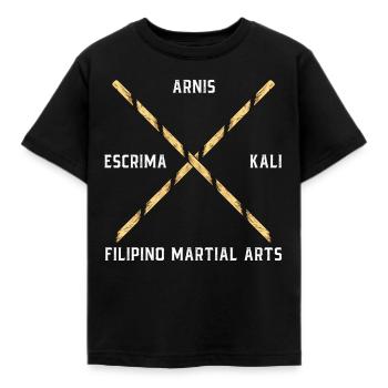Arnis Escrima Kali Art Martial Self Défense - T-shirt Enfant - noir - Devant - AI Model Kid Female (0cm)