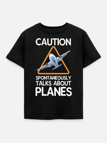 Flugzeug - Kinder T-Shirt - Schwarz