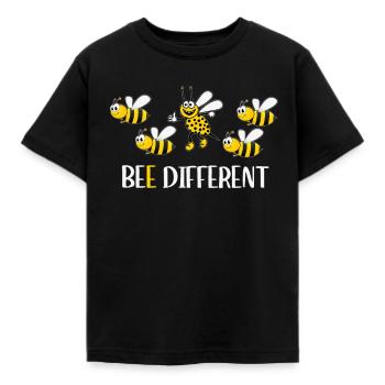 Be different - be different - Bee Fun sweet - Kids' T-Shirt - black - Front - AI Model Kid Female (0cm)