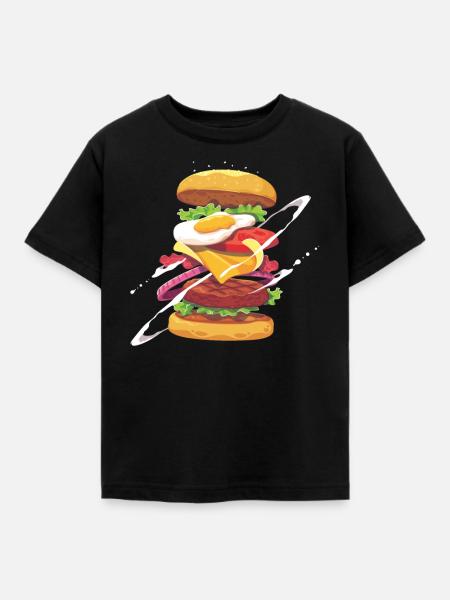 Burger - Kinder T-Shirt - Schwarz