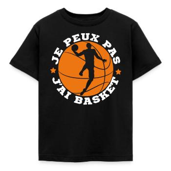 Je Peux Pas J'ai Basket Basketball - T-shirt Enfant - noir - Devant - AI Model Kid Female (0cm)
