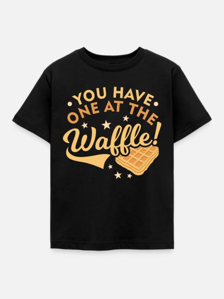 Waffel - Kinder T-Shirt - Schwarz