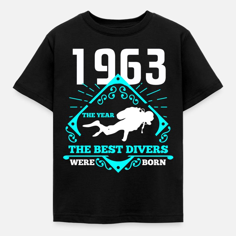 Diver 1963 Gift Cadeau d'anniversaire de plongée - T-shirt Enfant - noir