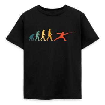 Escrime Évolution Escrime Combat Escrime Rétro Vintage - T-shirt Enfant - noir - Devant - AI Model Kid Female (0cm)
