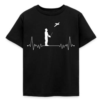 Modèle réduit d'avion de pilote de rythme cardiaque - T-shirt Enfant - noir - Devant - AI Model Kid Female (0cm)