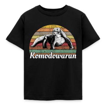Komodowaran Komodo Reptilien Vintage - Kinder T-Shirt - Schwarz - Vorne - AI Model Kid Female (0cm)