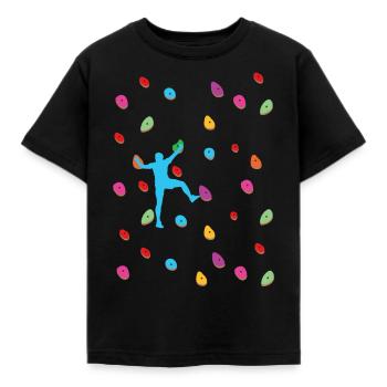 Climbing Wall Colorful Climbing Boulder Climbing Gift - Kids' T-Shirt - black - Front - AI Model Kid Female (0cm)