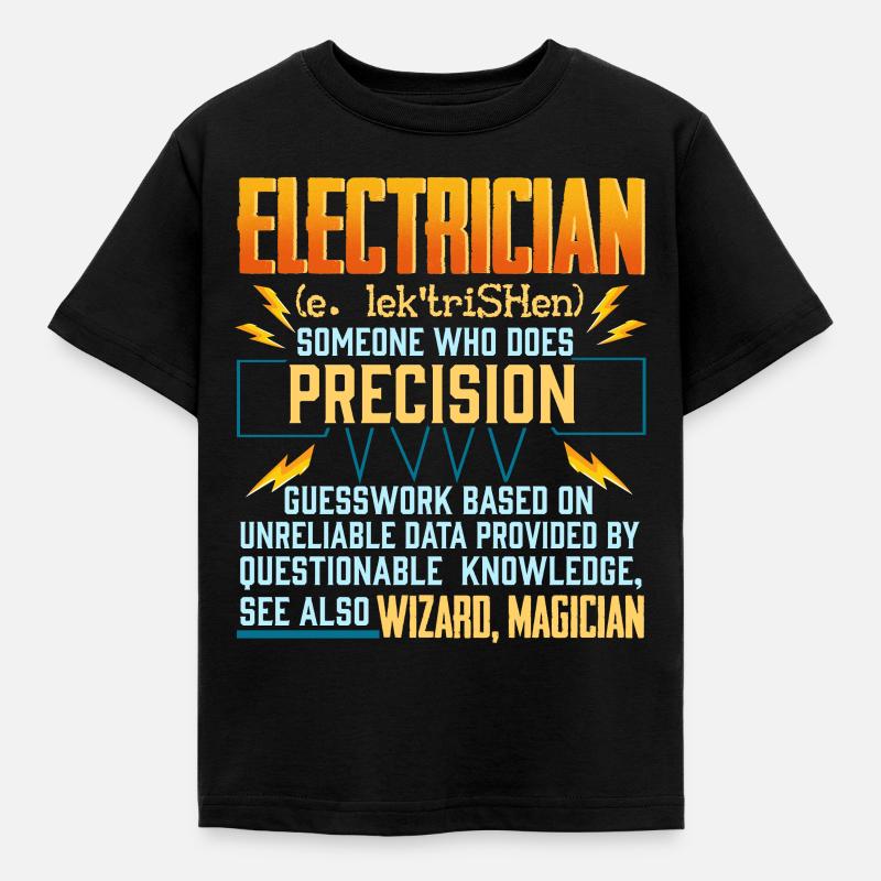 Electronics engineering Electrical engineer Lineman - Kids' T-Shirt - black