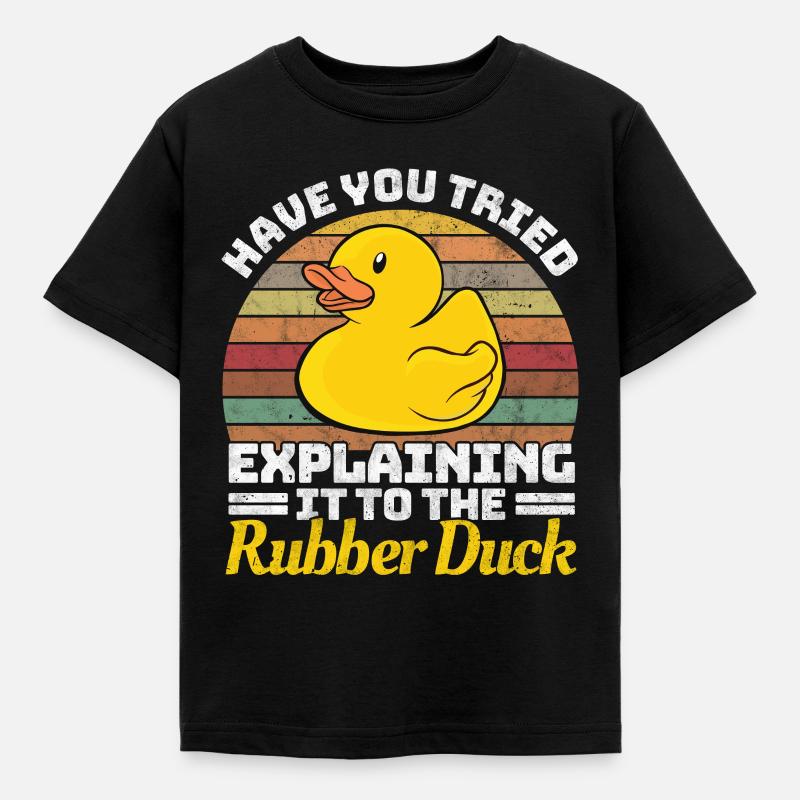 Programmer Programming Duck Rubber Duck - Kids' T-Shirt - black