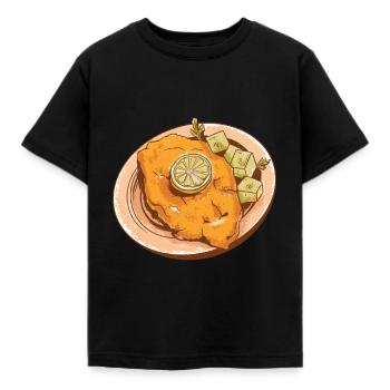 schnitzel - Kids' T-Shirt - black - Front - AI Model Kid Female (0cm)