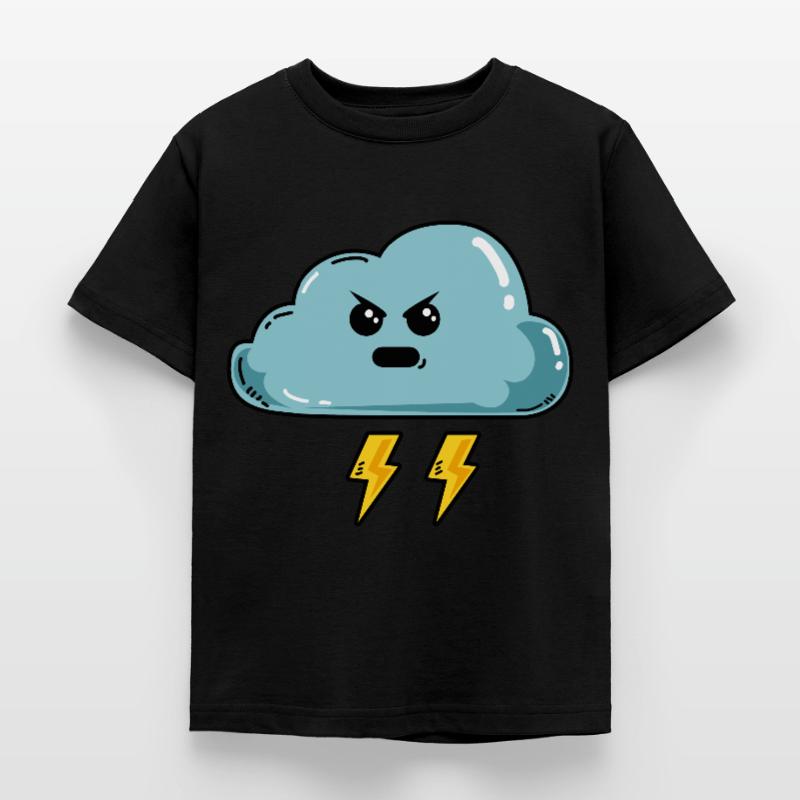Evil Cloud Thunderstorm Thunder Cloudy Kids' T-Shirt