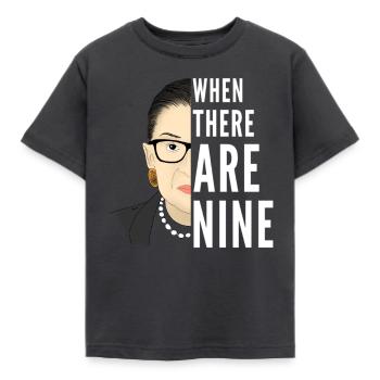 Ruth Bader Ginsburg When there are nine - Kids' T-Shirt - dark grey - Front - AI Model Kid Female (0cm)