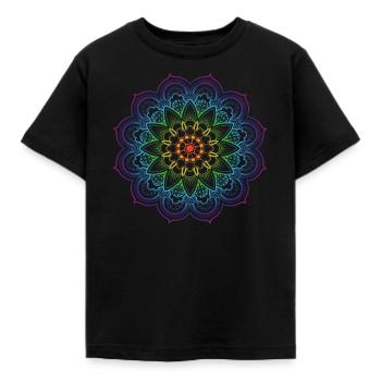 Qi Gong mandala qigong yoga Tai Chi - Kids' T-Shirt - black - Front - AI Model Kid Female (0cm)