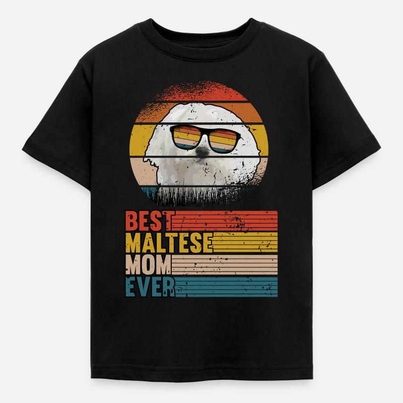 Bedste maltesiske mor nogensinde mor hunderace hundeejer - Børne-T-shirt - sort