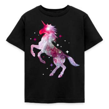 Einhorn Unicorn Pferd Glitzer Isländer - Kinder T-Shirt - Schwarz - Vorne - AI Model Kid Female (0cm)