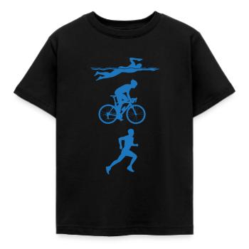 Triathlon - Kinder T-Shirt - Schwarz - Vorne - AI Model Kid Female (0cm)