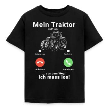 Mein Traktor ruft Aus dem Weg Ich muss los - Kinder T-Shirt - Schwarz - Vorne - AI Model Kid Female (0cm)