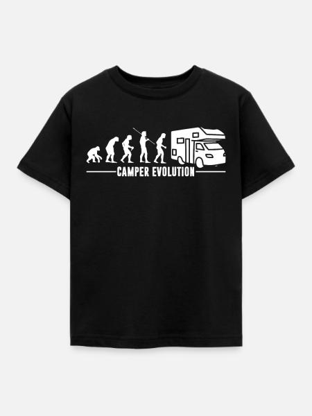 Caravan Camping Evolution Camper - Kinder T-Shirt - Schwarz