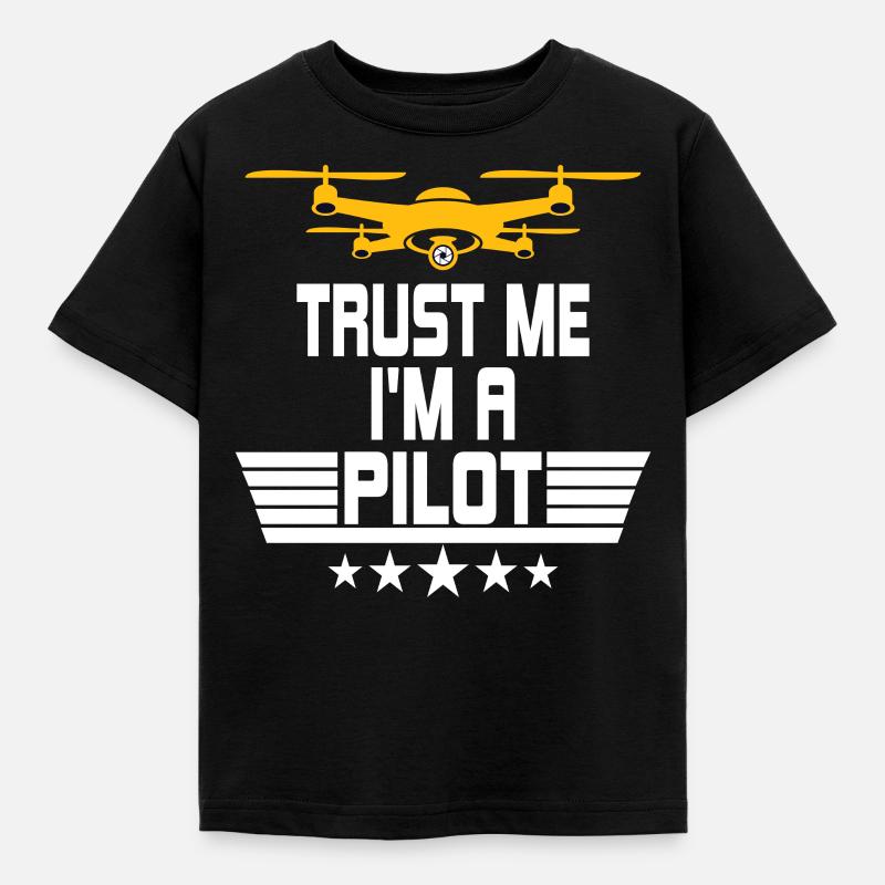 Pilote de drone de drone, cadeau de quadricoptère de drone - T-shirt Enfant - noir