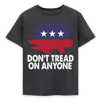 Dont Tread On Anyone Porcupine Libertarian Humor F - Kids' T-Shirt - dark grey - Front - AI Model Kid Female (0cm)