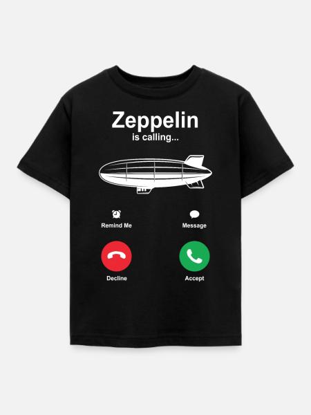 Zeppelin - Kinder T-Shirt - Schwarz