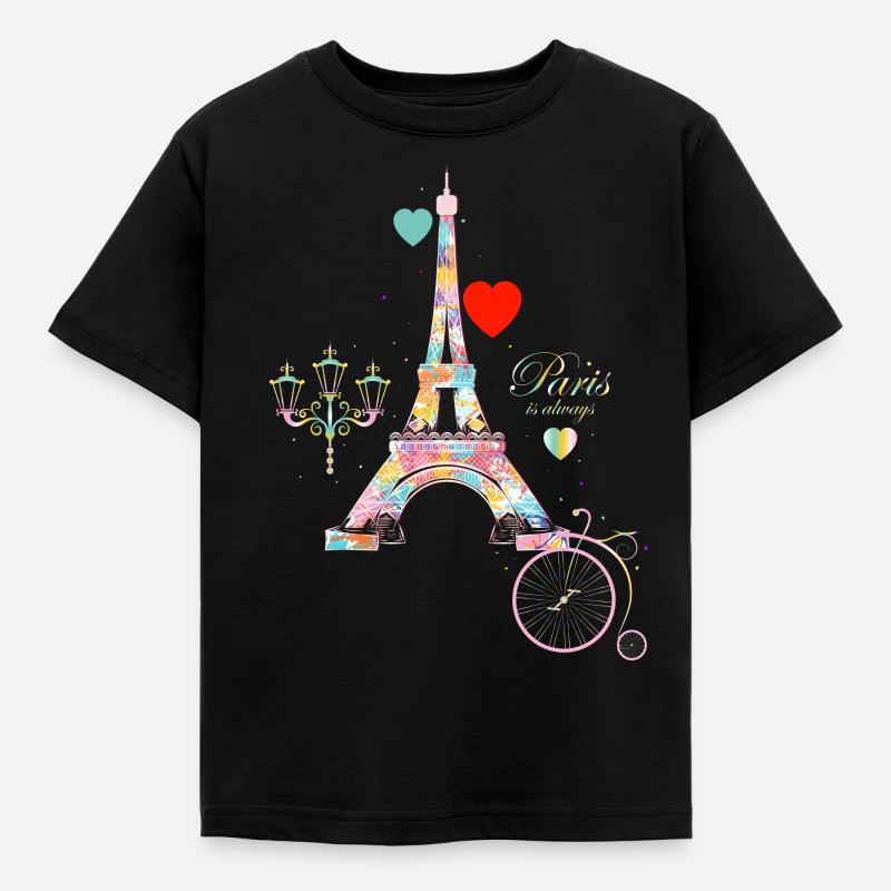 J'adore Paris Tour Eiffel Français - T-shirt Enfant - noir