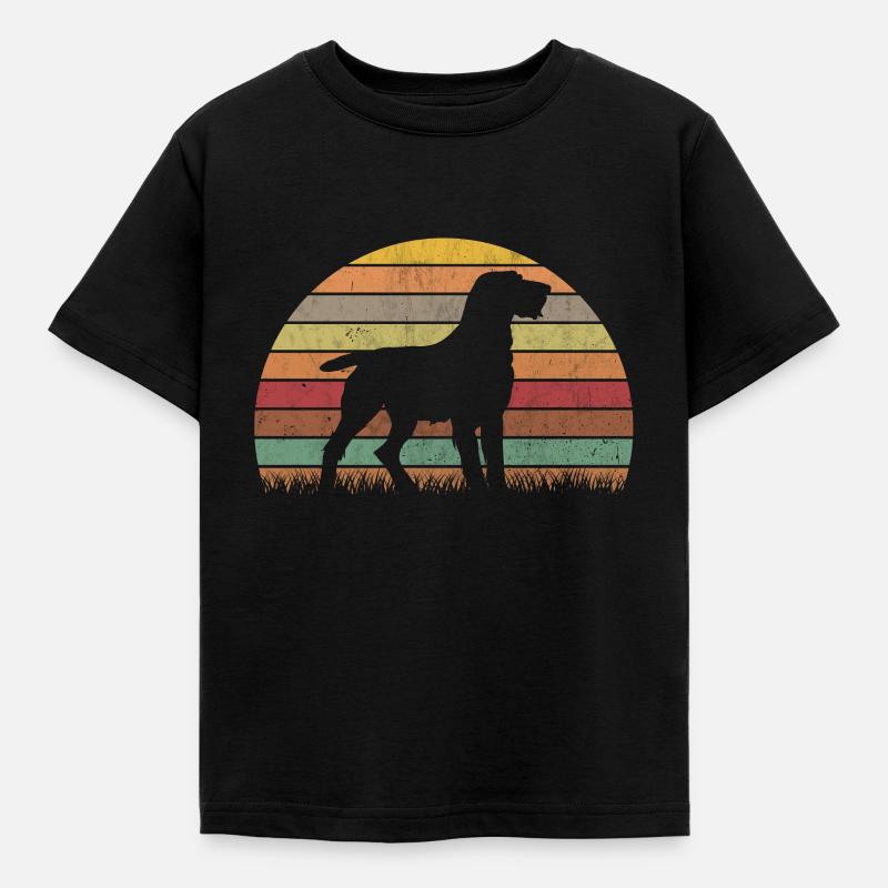 German Wirehaired Pointer Vintage Hound Dog - Kids' T-Shirt - black