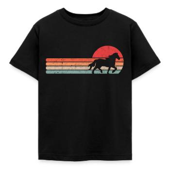Icelandic Horse Tölt Horse Riding Retro - Kids' T-Shirt - black - Front - AI Model Kid Female (0cm)
