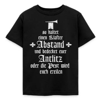 Mittelalter Corona Vorschriften - Kinder T-Shirt - Schwarz - Vorne - AI Model Kid Female (0cm)