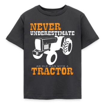 Schlepper - Kinder T-Shirt - Dunkelgrau - Vorne - AI Model Kid Female (0cm)