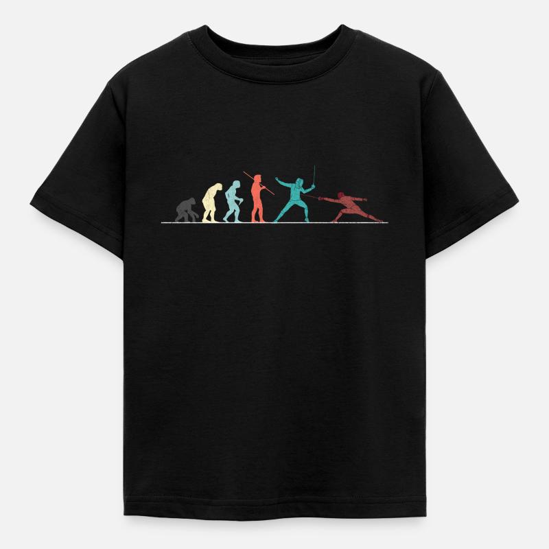 Fechten Fechter Geschenk - Kinder T-Shirt - Schwarz