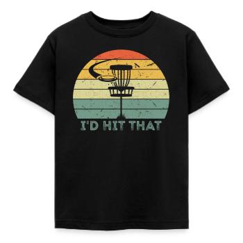 Disk Golf I d Hit That Frisbeegolf Vintage Gift - Kinder T-Shirt - Schwarz - Vorne - AI Model Kid Female (0cm)