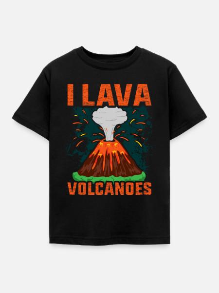 Vulkan - Kinder T-Shirt - Schwarz