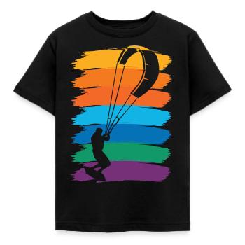 kite kitesurfer kiteboarding kiten kitesurfen - Kinder T-Shirt - Schwarz - Vorne - AI Model Kid Female (0cm)