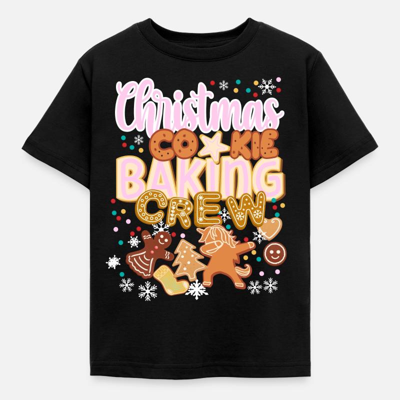 Christmas Cookie Baking Crew Die Weihnachtsbäcker - Kinder T-Shirt - Schwarz