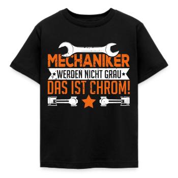Mechaniker werden nicht grau Das ist Chrom - Kinder T-Shirt - Schwarz - Vorne - AI Model Kid Female (0cm)