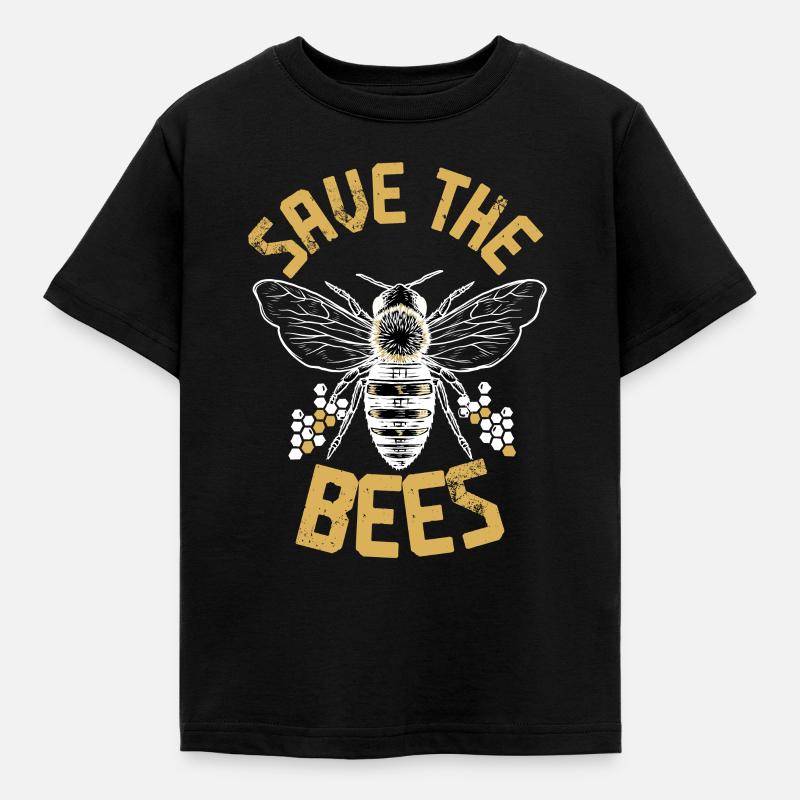 Save The Bees Beekeeper Honey Bee - Kinder T-Shirt - Schwarz