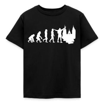 Santiago Pilger Evolution - Kinder T-Shirt - Schwarz - Vorne - AI Model Kid Female (0cm)