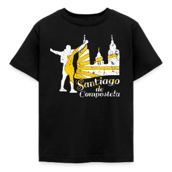Santiago de Compostela Camino de Santiago Pilgrim Camino - Kids' T-Shirt - black - Front - AI Model Kid Female (0cm)
