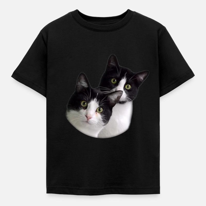 Team Cat - Kinder T-Shirt - Schwarz