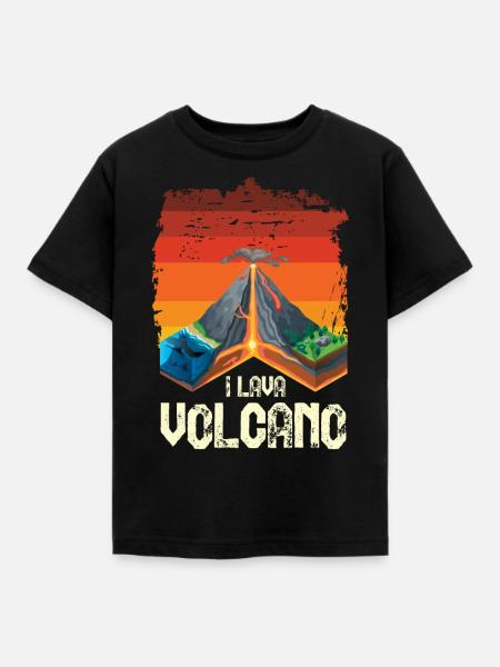 Vulkan - Kinder T-Shirt - Schwarz