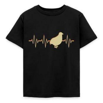 Wachtel Wachteln Zwergwachtel Herzschlag Vintage - Kinder T-Shirt - Schwarz - Vorne - AI Model Kid Female (0cm)